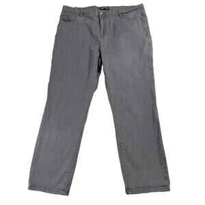 Buffalo David Bitton Pants Women 14/34 Gray Mid Rise Stretch Skinny Ankle Grazer
